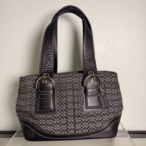 Coach Soho Black and Gray Signature Bag